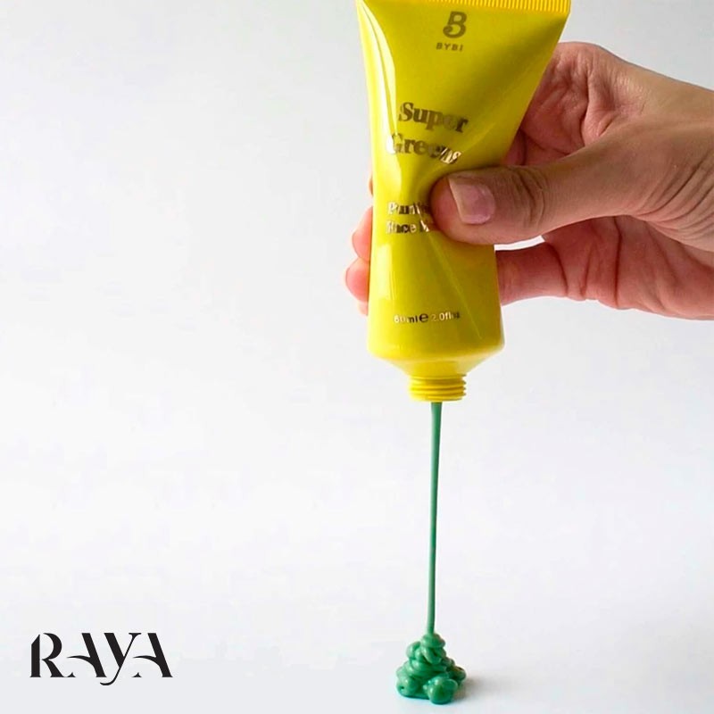 ماسک پاکسازی کننده صورت بایبی مدل سوپر گرینز Bybi Beauty Super Greens Purifying Face Mask