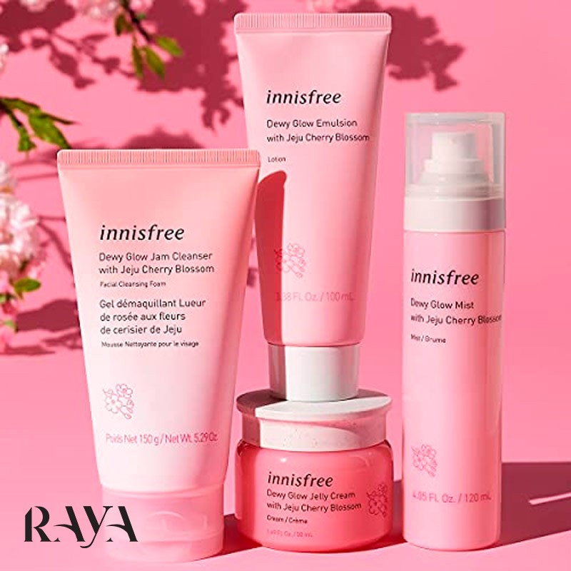 لوسیون مرطوب کننده صورت حاوی شکوفه گیلاس اینسفری Innisfree Dewy Glow Emulsion With Jeju Cherry Blossom