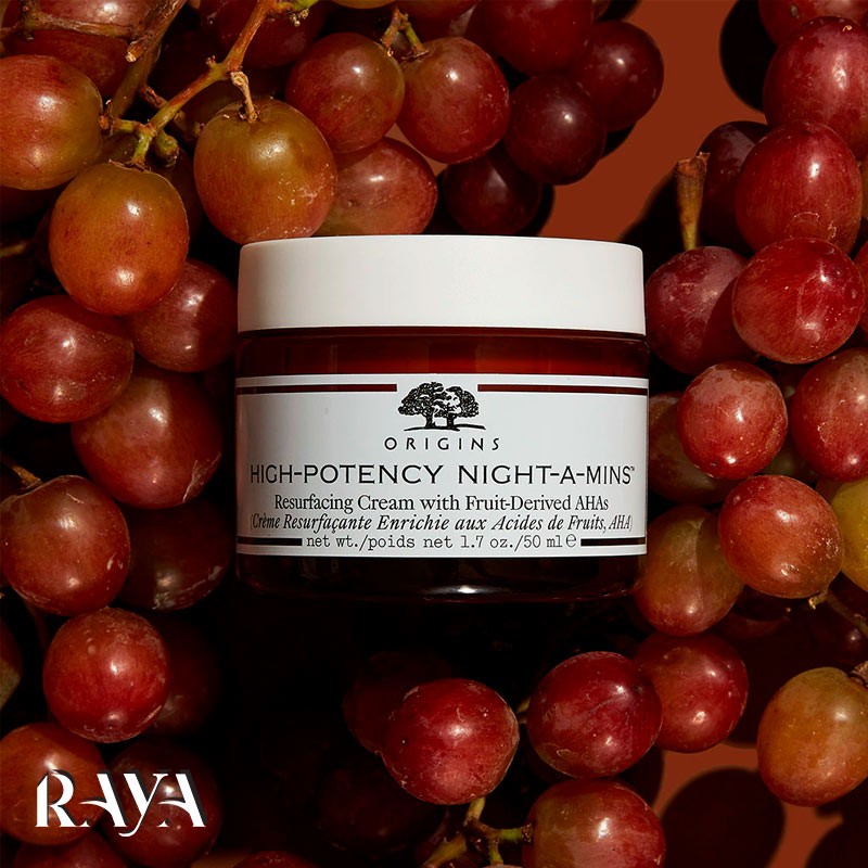 کرم شب مرطوب کننده و لایه بردار اوریجینز مدل های پتنسی Origins High-Potency Night-a-Mins Resurfacing Cream with Fruit-Derived AHAs