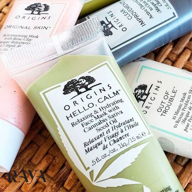 ماسک صورت آرامش بخش و آبرسان هلو کالم اوریجینز با روغن شاهدانه ساتیوا Origins Hello Calm Relaxing & Hydrating Face Mask With Cannabis Sativa Seed Oil