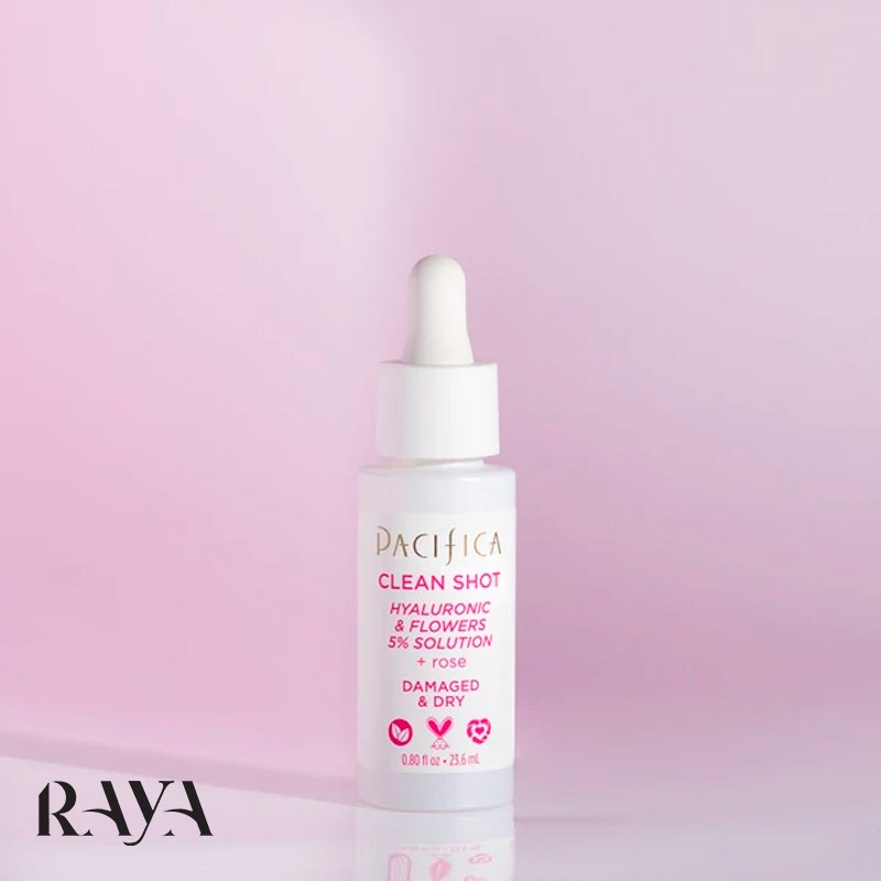 سرم کلین شات هیالورونیک اسید و گل ها 5% پسیفیکا Pacifica Clean Shot Hyaluronic & Flowers 5% Solution