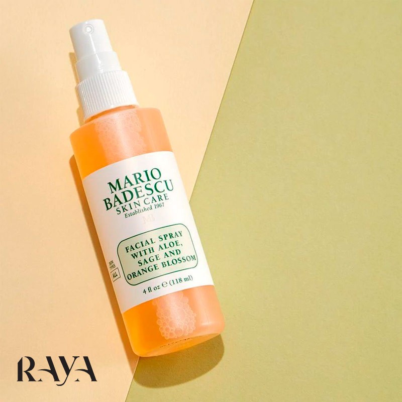 اسپری آبرسان صورت حاوی آلوئه ورا و شکوفه پرتقال ماریو بادسکو Mario Badescu Facial Spray With Aloe, Sage And Orange Blossom