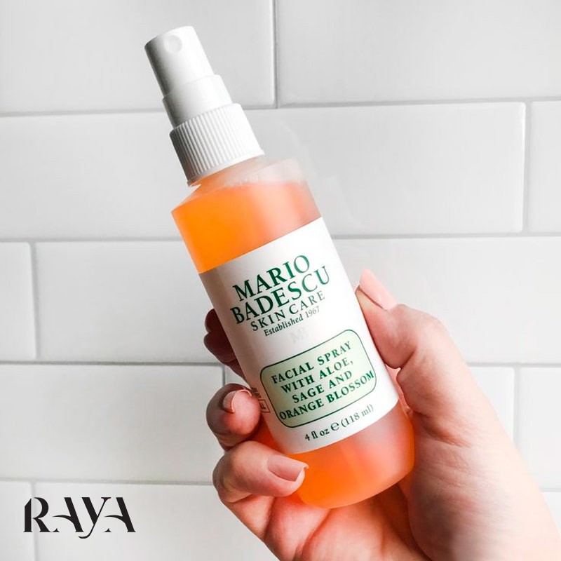 اسپری آبرسان صورت حاوی آلوئه ورا و شکوفه پرتقال ماریو بادسکو Mario Badescu Facial Spray With Aloe, Sage And Orange Blossom