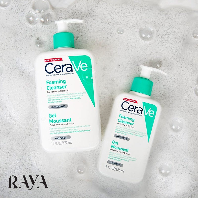 فوم شوینده مخصوص پوست های نرمال و چرب سراوه حاوی سرامید Cerave Foaming Cleanser For Normal To Oily Skin