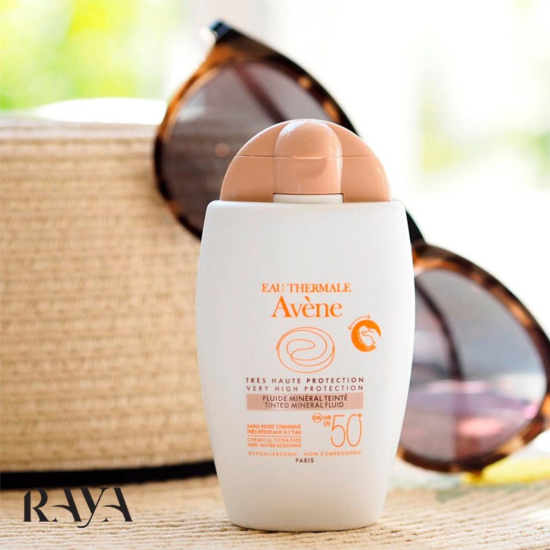 فلویید ضد آفتاب مینرال رنگی اون اس پی اف 50 پلاس Tinted Mineral Avène Fluid sun protection SPF 50