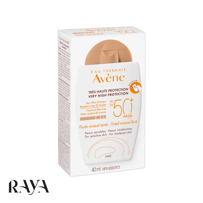 فلویید ضد آفتاب مینرال رنگی اون اس پی اف 50 پلاس Tinted Mineral Avène Fluid sun protection SPF 50