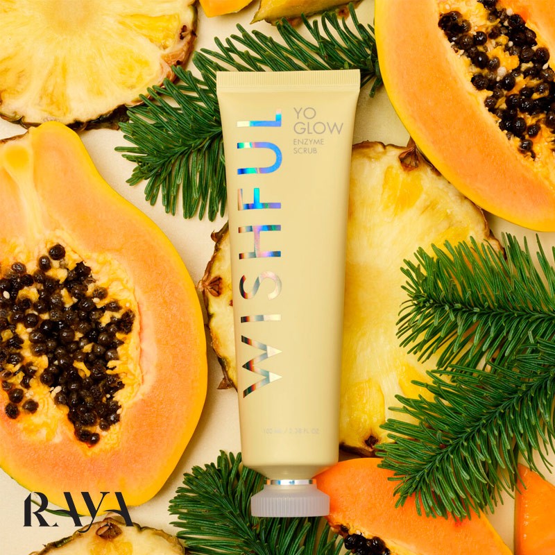 اسکراب لایه بردار آنزیمی صورت یو گلو ویشفول هدی بیوتی حاوی آ اچ آ و بی اچ آ Huda Beauty Wishful Yo Glow AHA & BHA Facial Enzyme Scrub