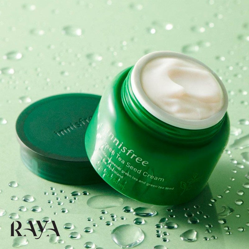 کرم مرطوب کننده صورت حاوی دانه چای سبز اینیسفری Innisfree Green Tea Seed Cream