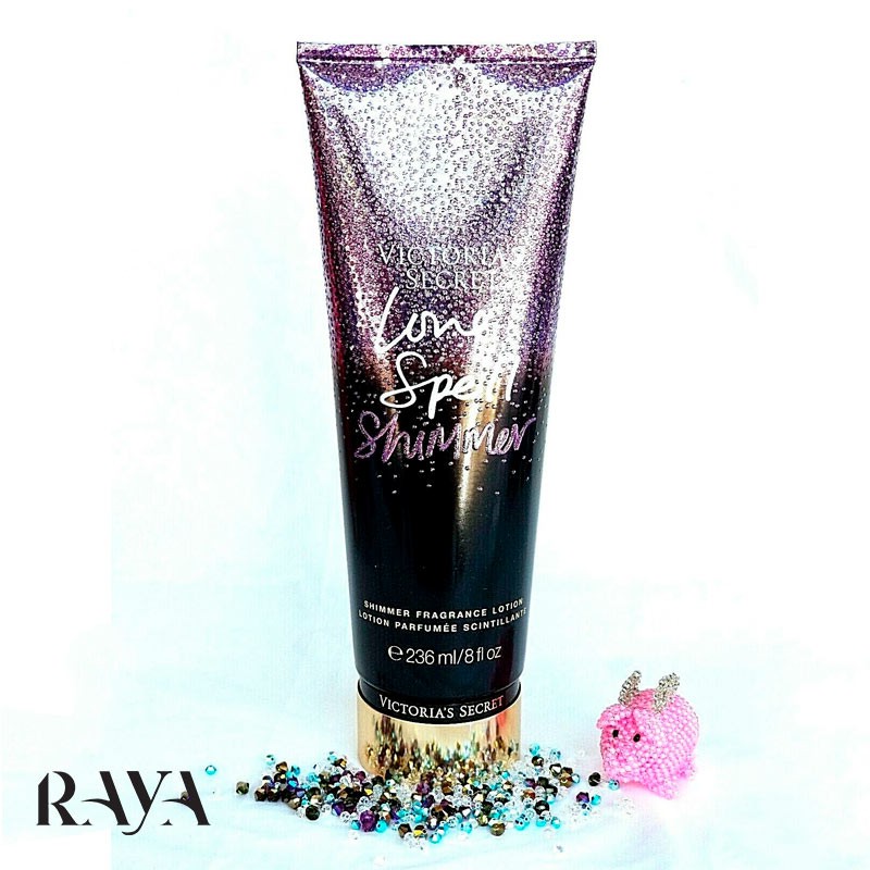 لوسیون بدن لاو اسپل شیمر دار و اکلیلی ویکتوریا سکرت Victoria's secret love spell Shimmer Body Lotion