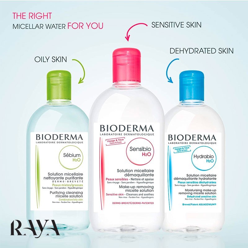 میسلارواتر پاک کننده آرایش صورتی بایودرما مخصوص پوست حساس Bioderma Sensibio H2O Micellar Water