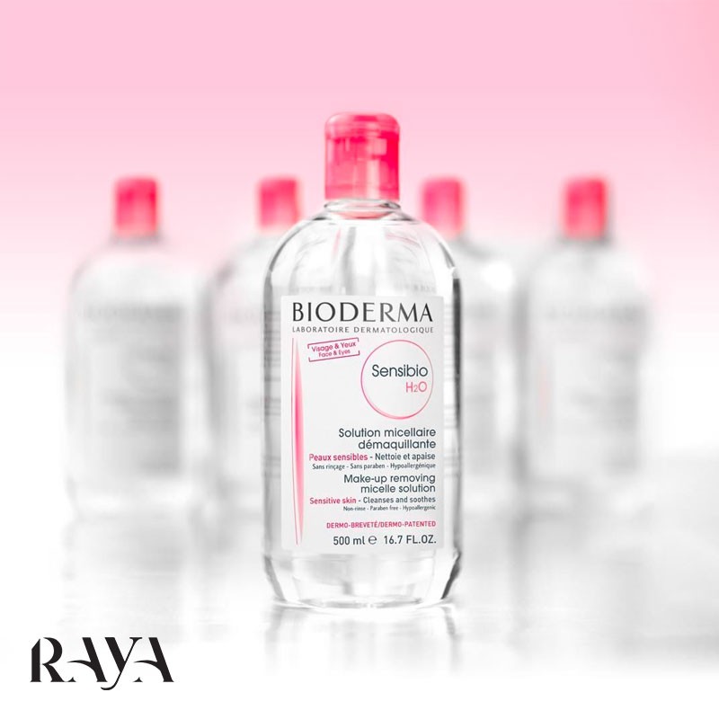 میسلارواتر پاک کننده آرایش صورتی بایودرما مخصوص پوست حساس Bioderma Sensibio H2O Micellar Water