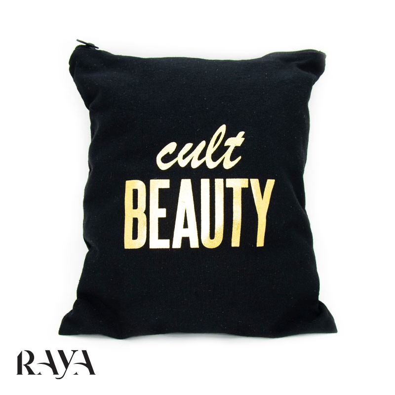 کیف لوازم آرایشی مسافرتی بزرگ مشکی کالت بیوتی Cult Beauty Make Up Bag Canvas Black Zip