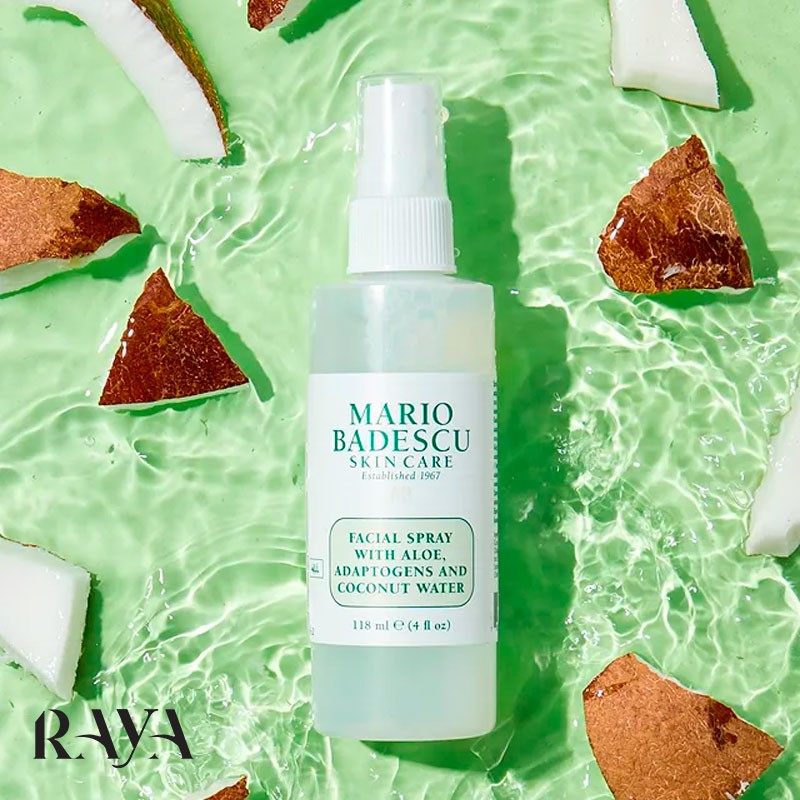 اسپری آبرسان صورت حاوی آلوئه ورا، آداپتوژن و آب نارگیل ماریو بادسکو Mario Badescu Facial Spray With Aloe, Adaptogens And Coconut Water