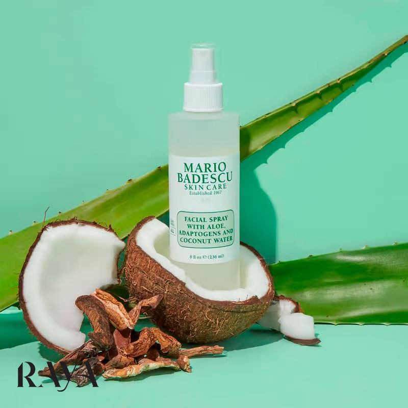 اسپری آبرسان صورت حاوی آلوئه ورا، آداپتوژن و آب نارگیل ماریو بادسکو Mario Badescu Facial Spray With Aloe, Adaptogens And Coconut Water