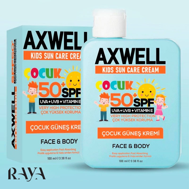 کرم ضد آفتاب مخصوص کودکان حاوی ویتامین E با محافظت بسیار بالا و SPF 50 + آکسول آرسی کازمتیک