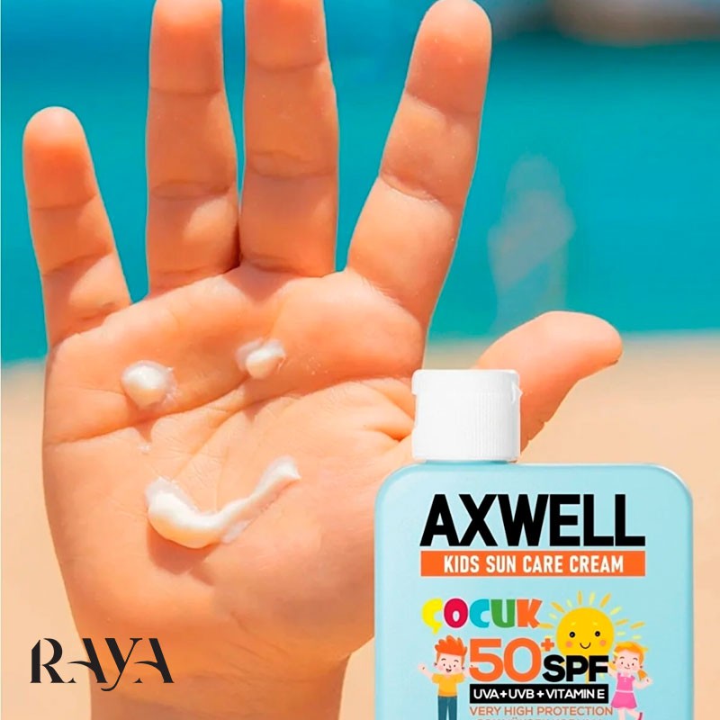 کرم ضد آفتاب مخصوص کودکان حاوی ویتامین E با محافظت بسیار بالا و SPF 50 + آکسول آرسی کازمتیک