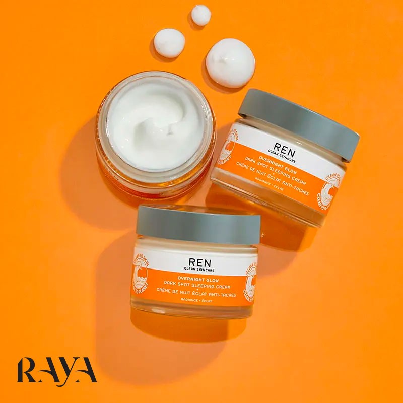کرم شب مرطوب کننده و روشن کننده لکه های تیره پوست رن Ren Clean Skincare Overnight Glow Dark Spot Sleeping Cream