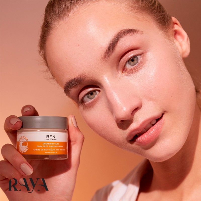 کرم شب مرطوب کننده و روشن کننده لکه های تیره پوست رن Ren Clean Skincare Overnight Glow Dark Spot Sleeping Cream