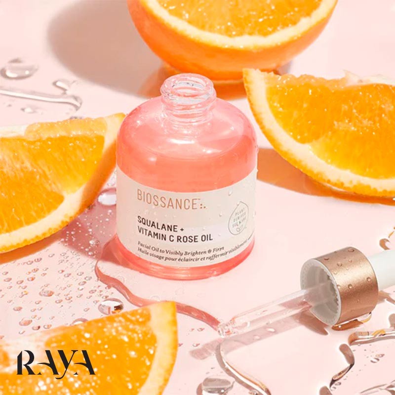 روغن گل رز آبرسان و روشن کننده پوست حاوی اسکوالن و ویتامین C بایوسانس Biossance Squalane + Vitamin C Rose Oil