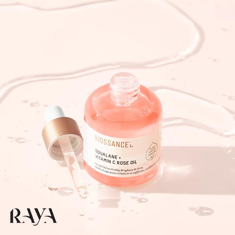 روغن گل رز آبرسان و روشن کننده پوست حاوی اسکوالن و ویتامین C بایوسانس Biossance Squalane + Vitamin C Rose Oil