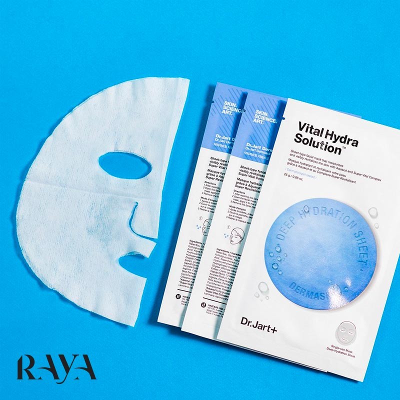 ماسک ورقه ای آبرسان و احیا کننده پوست دکتر جارت مدل ویتال هیدرا سولوشن Dr.Jart+ Dermask Water Jet Vital Hydra Solution