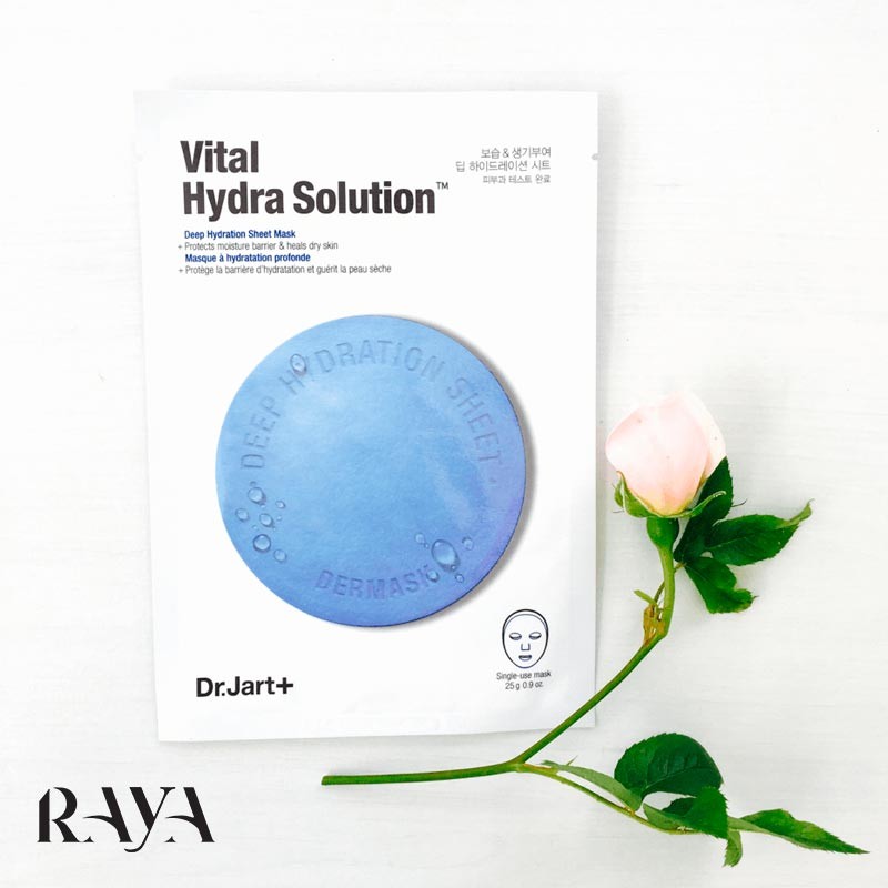 ماسک ورقه ای آبرسان و احیا کننده پوست دکتر جارت مدل ویتال هیدرا سولوشن Dr.Jart+ Dermask Water Jet Vital Hydra Solution