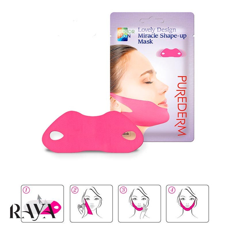 ماسک لیفت کننده و جوانساز چانه لاولی دیزاین میراکل شیپ آپ پیوردرم Purederm Lovely Design Miracle Shape-Up Mask