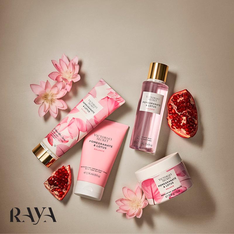 لوسیون بدن معطر و مرطوب کننده 24 ساعته با رایحه انار و نیلوفر آبی ویکتوریا سکرت Victoria's Secret Pomegranate and Lotus Fragrance Lotion