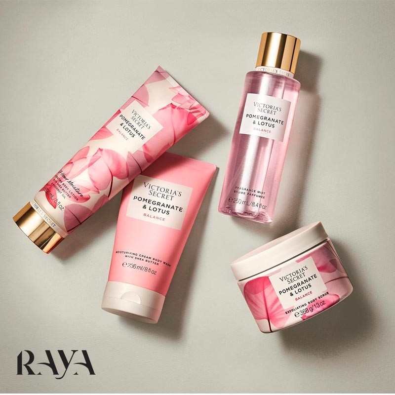 لوسیون بدن معطر و مرطوب کننده 24 ساعته با رایحه انار و نیلوفر آبی ویکتوریا سکرت Victoria's Secret Pomegranate and Lotus Fragrance Lotion