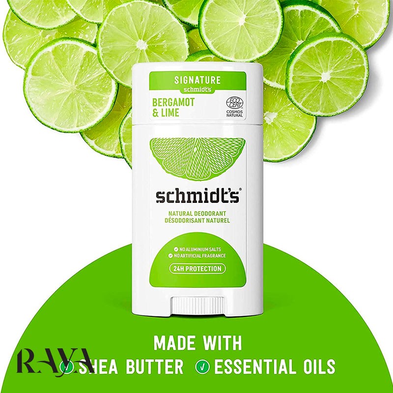 دئودورانت طبیعی و فاقد آلومینیوم استیکی اشمیت رایحه برگاموت و لیمو ترش Schmidt's Deodorant Stick Bergamot & Lime