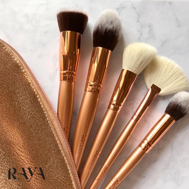 ست براش 5 تکه مورفی مدل کامپلکشن گلز با کیف طلایی Morphe Complexion Goals Brush Set