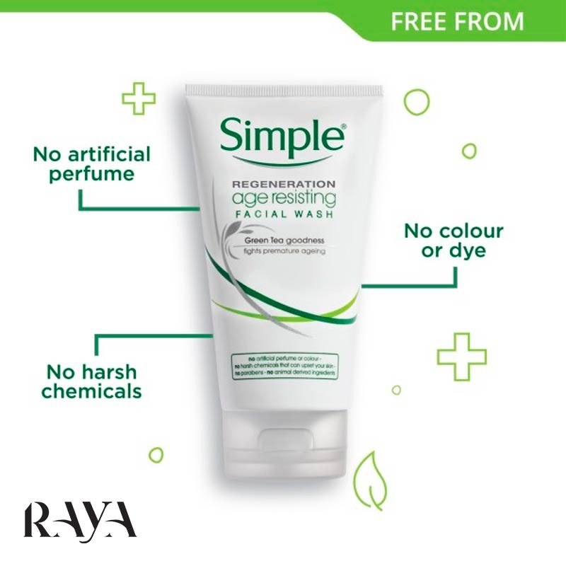 ژل شستشوی پوست صورت ضد پیری سیمپل مدل ریجنریشن Simple Regeneration Age Resisting Facial Wash