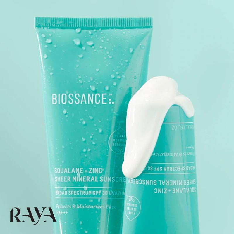 کرم ضد آفتاب مینرال و فیزیکی اسکوالن + زینک بایوسانس اس پی اف 30 Biossance Squalane Zinc Sheer Mineral Sunscreen SPF 30 PA