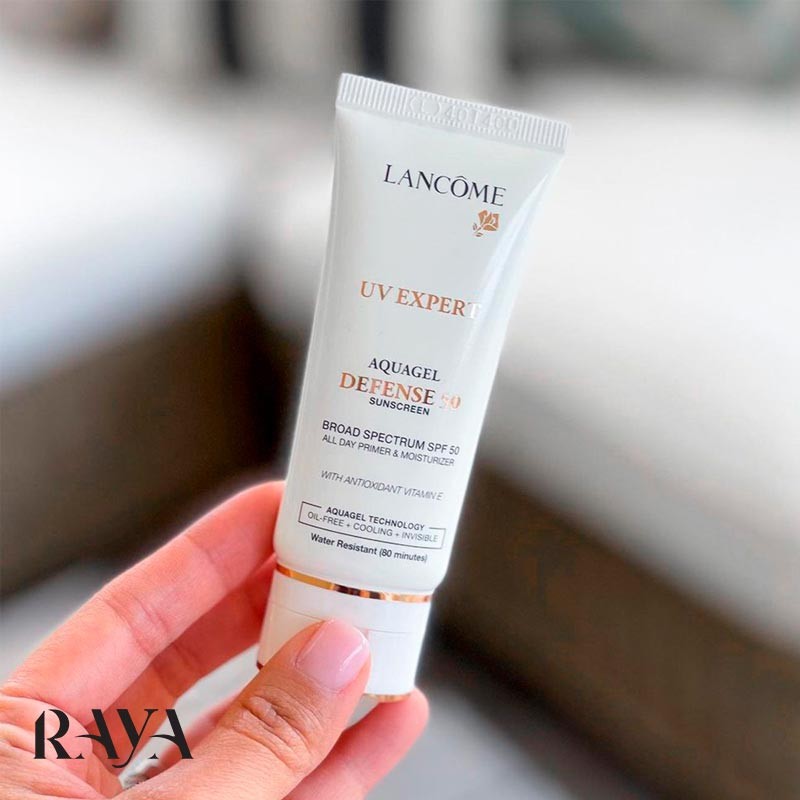 کرم ضد آفتاب، پرایمر و مرطوب کننده صورت یووی اکسپرت آکواژل دیفنس لانکوم با Lancome UV Expert Aquagel Defense 50 Sunscreen SPF 50