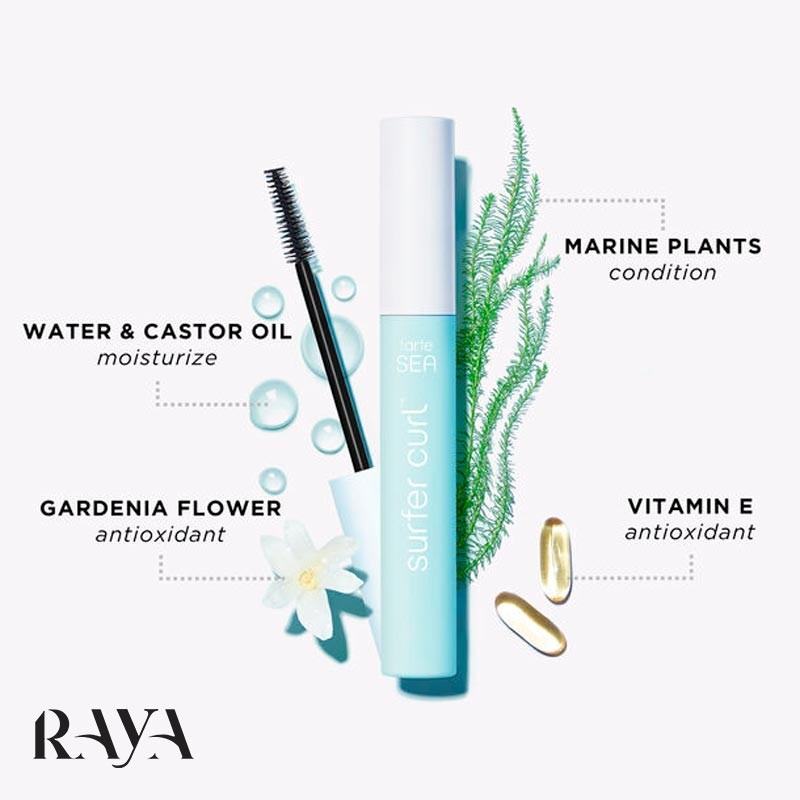 ریمل حجم دهنده و فر کننده مژه تارت مدل سورفر کرل Tarte surfer curl volumizing mascara