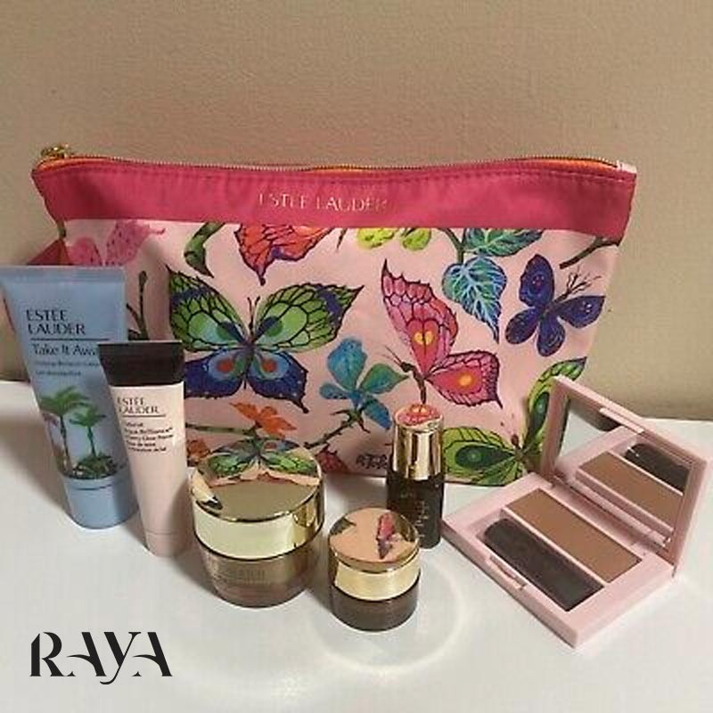 کیف لوازم آرایشی پروانه و ربان دار استی لادر مدل باترفلای پرینتد Estée Lauder Butterfly Printed Cosmetic Makeup Bag