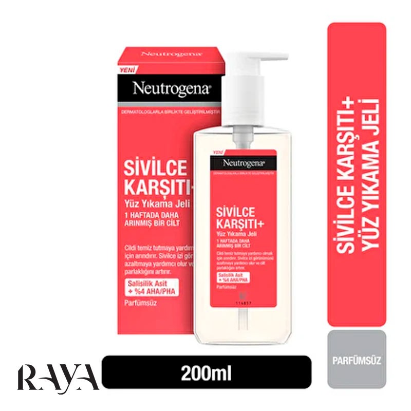 ژل شستشوی صورت ضد آکنه و جوش نوتروژینا مدل سیویلس کارسیتی پلاس Neutrogena Sivilce Karşıtı+ Yüz Yıkama Jeli