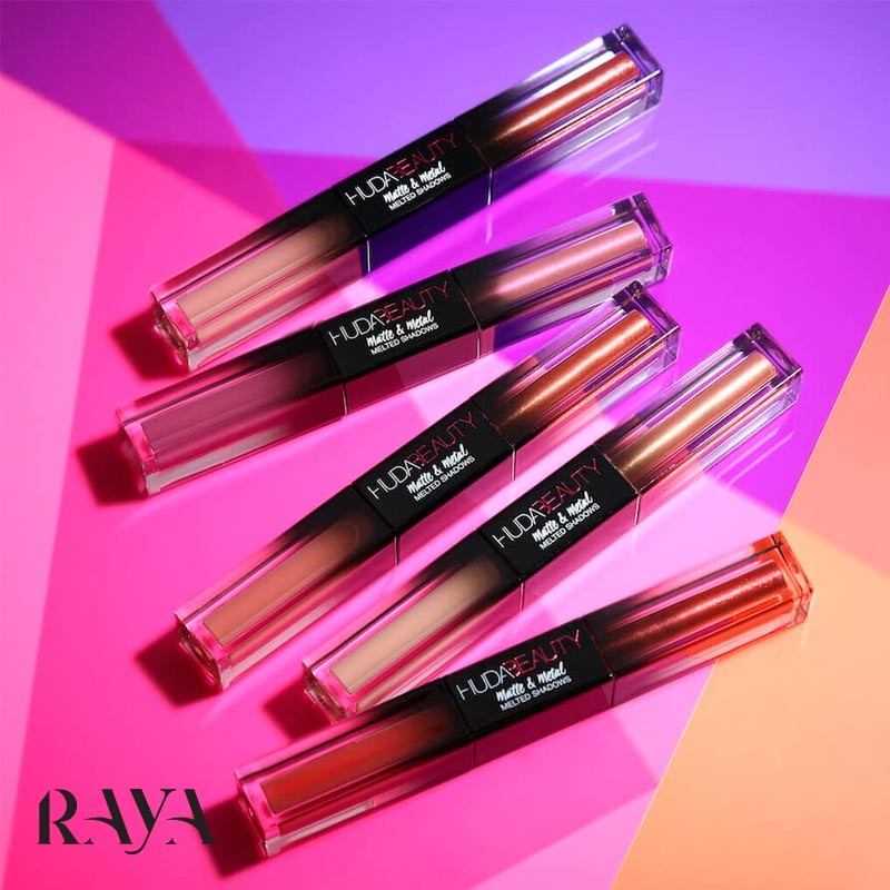 سایه چشم مایع دو طرفه مات و متالیک هدی بیوتی Huda beauty Matte & Metal Melted Double Ended Liquid Eyeshadows