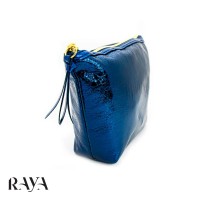 کیف لوازم آرایشی چرمی سرمه ای آلتا بیوتی