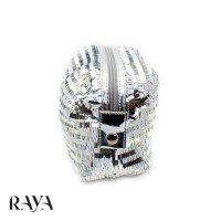 کیف لوازم آرایشی پولکی با رنگ نقره ای آلتا بیوتی