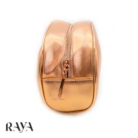 کیف لوازم آرایشی چرمی و طلایی لانکوم