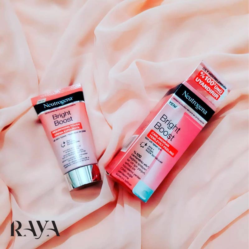 کرم لایه بردار پیلینگ و روشن کننده پوست حاوی AHA مدل برایت بوست نوتروژینا Neutrogena Bright Boost Canlandırıcı Yenileyici Peeling 
