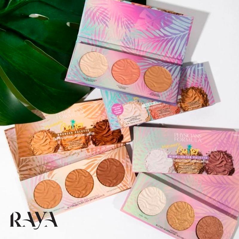 پالت سه کاره هایلایتر و رژگونه و برانزر فیزیشن فرمولا مدل مورومورو باتر Physicians Formula Murumuru Butter Glow Face Palette
