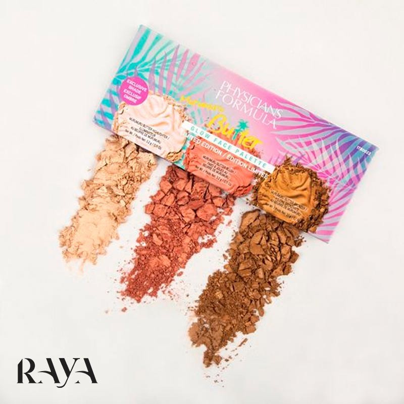 پالت سه کاره هایلایتر و رژگونه و برانزر فیزیشن فرمولا مدل مورومورو باتر Physicians Formula Murumuru Butter Glow Face Palette