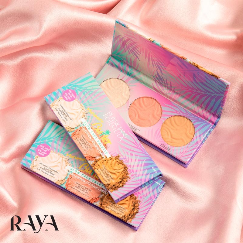 پالت سه کاره هایلایتر و رژگونه و برانزر فیزیشن فرمولا مدل مورومورو باتر Physicians Formula Murumuru Butter Glow Face Palette