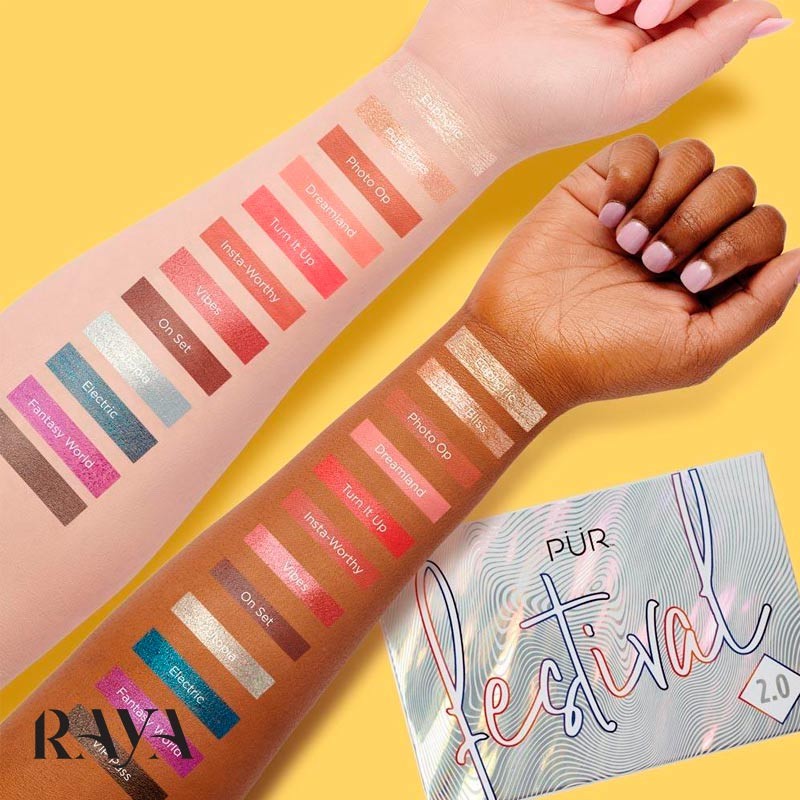 پالت سایه چشم 12 عددی پور مدل فستیوال 2.0  Pur Festival 2.0 12-Piece Pressed Pigments Eyeshadow Palette 