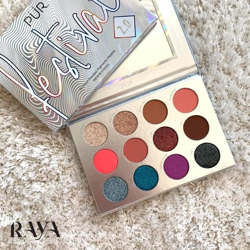 پالت سایه چشم 12 عددی پور مدل فستیوال 2.0  Pur Festival 2.0 12-Piece Pressed Pigments Eyeshadow Palette 