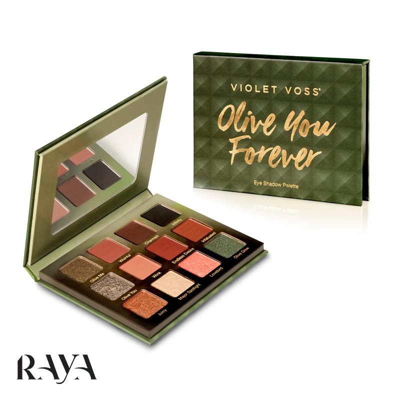 پالت سایه چشم زیتونی 12 عددی ویولت ووس مدل اولیو یو فوراور Violet Voss Cosmetics Olive You Forever Palette