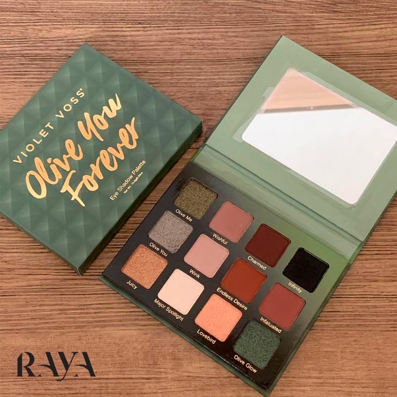 پالت سایه چشم زیتونی 12 عددی ویولت ووس مدل اولیو یو فوراور Violet Voss Cosmetics Olive You Forever Palette